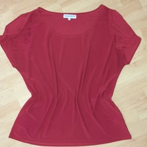 Womens red top, open shoulders
